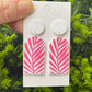 Hot Pink Palm Mod Deco Acrylic Statement Earrings