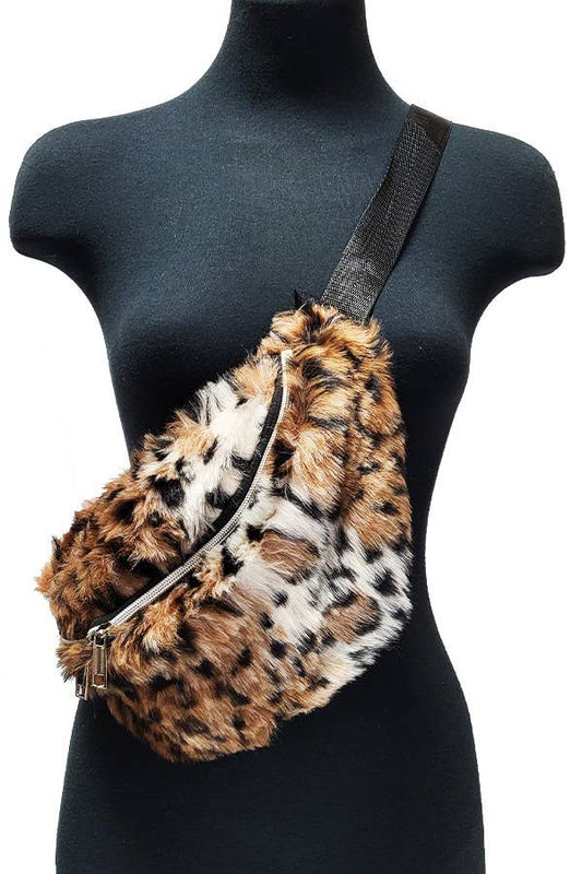 Leopard Fur Fanny Pack