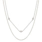 Silver Layered Thin Chain with Accents 16"-18" Necklace