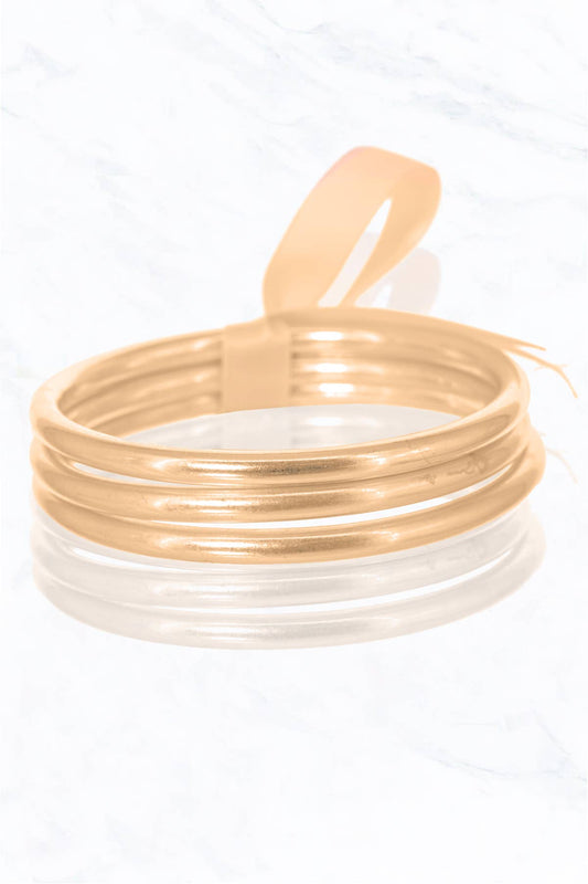 Worn Metal Bangle 3 Set Bracelet: Gold