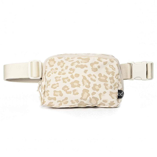 Leopard Fanny Pack: Beige