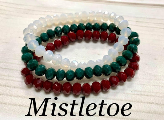 3pc Bracelet Set- "Mistletoe"
