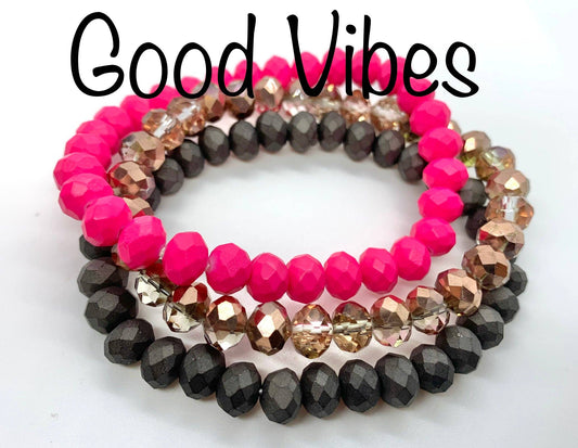 3pc Bracelet Set- “Good Vibes”