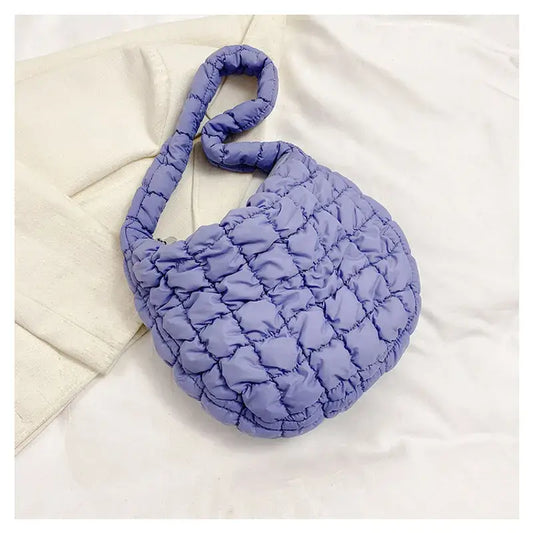 Lavender Puffer Tote Slouch Bag