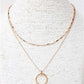 Gold Beaded Chain with Open Circle Layered 16"-18" Necklace