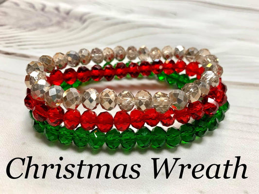 3pc Bracelet Set- “Christmas Wreath”