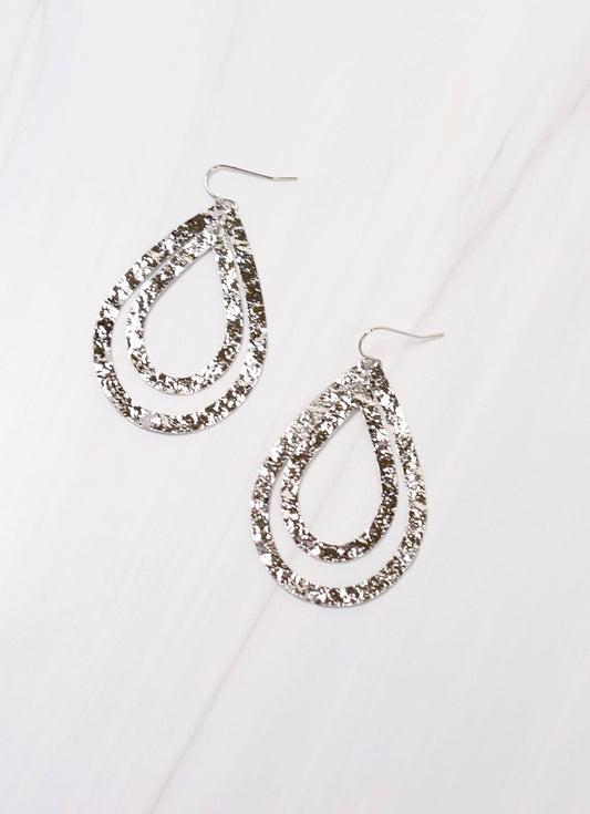 Baldini Hammered Teardop Earring SILVER