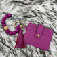 Fall Wallet Wristlet Silicone Bead Tassel Keychains