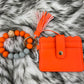 Fall Wallet Wristlet Silicone Bead Tassel Keychains