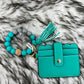 Fall Wallet Wristlet Silicone Bead Tassel Keychains
